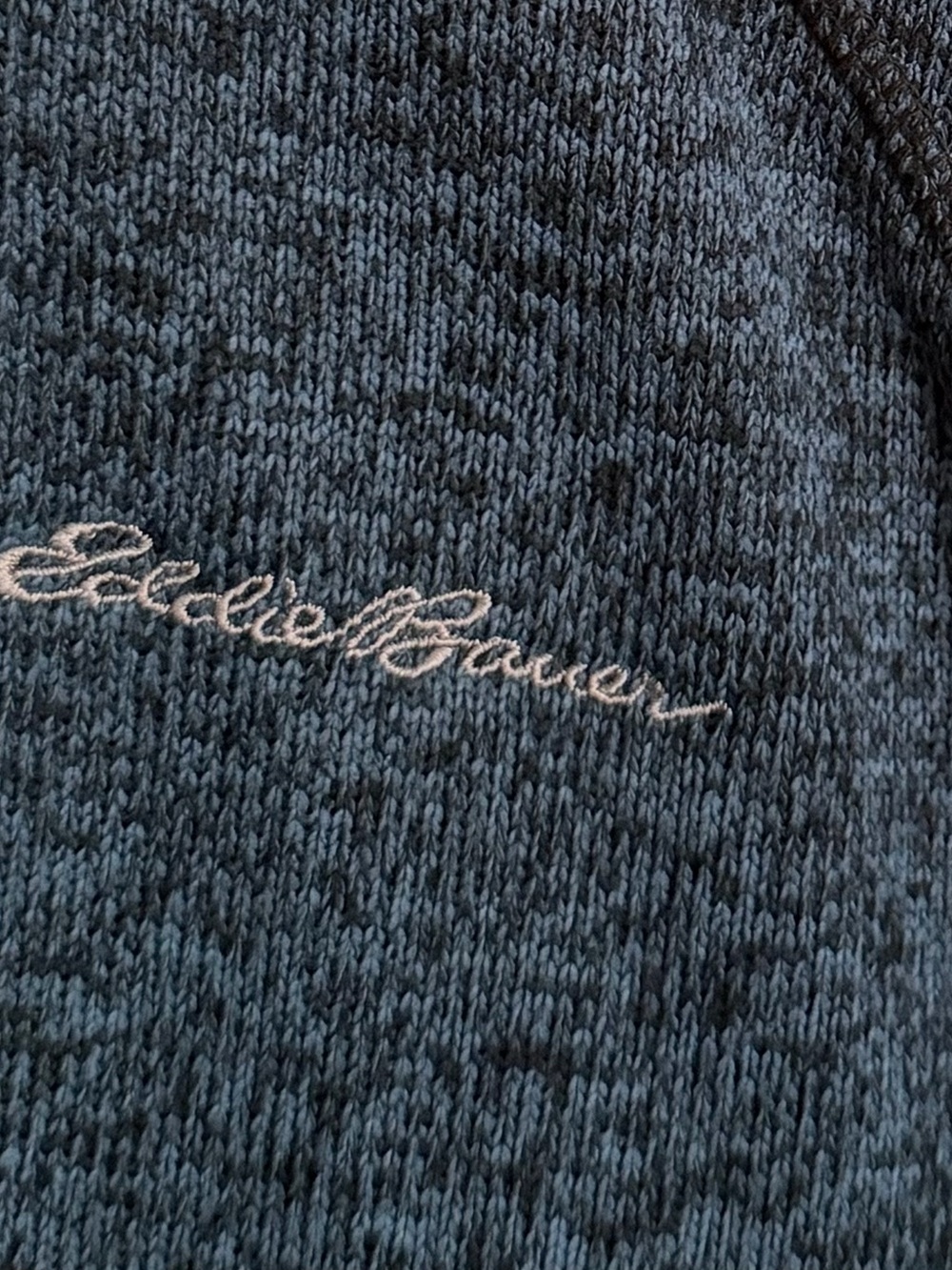 Eddie Bauer Men’s L Blue Heather Sweater Fleece 1/4 Zip Pullover - Picture 4 of 7